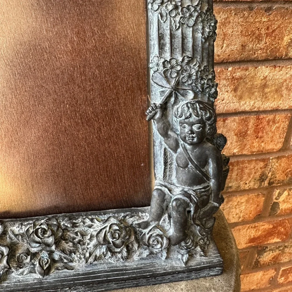 Noble Arts Cherub Angel Ornate Picture Frame Pewter Finish 5x7 Roman Column